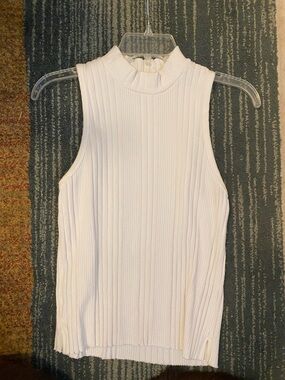 Stateside White Ribbed Mock Neck Tank
